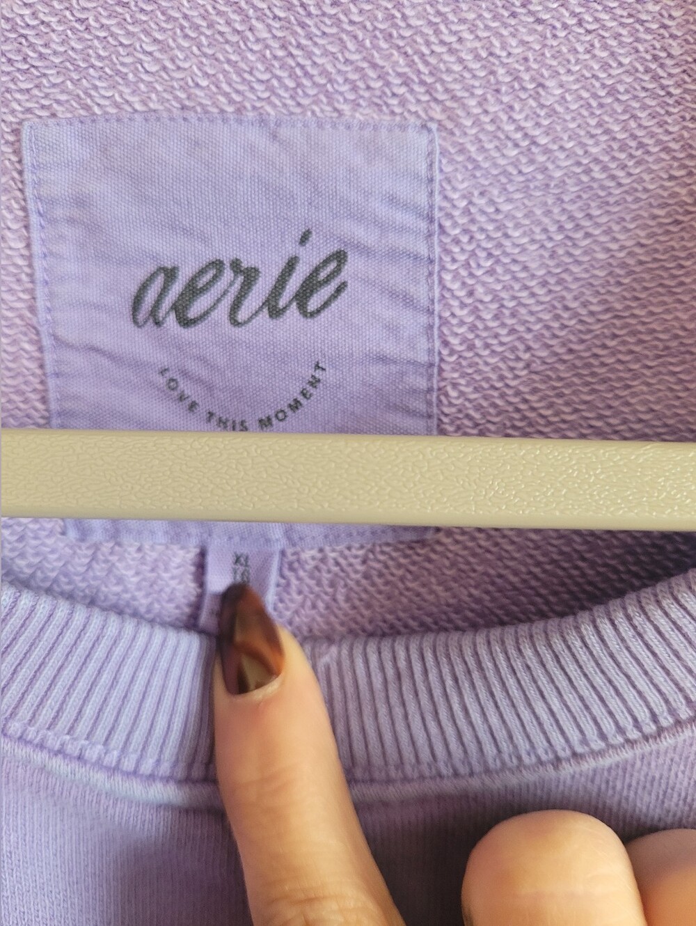Aerie Lavender Crewneck Sweatshirt - Women's Relaxed Pullover - Picture 2 of 2
